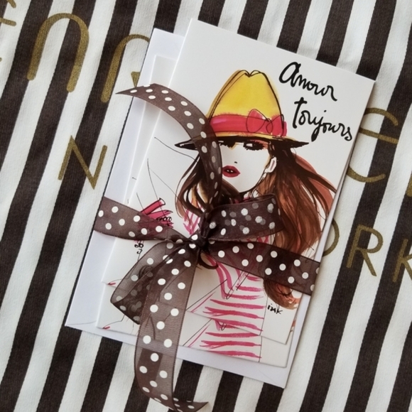 ❗Henri Bendel Illustrator Izak Zenou Bendel Girl Notecards and Envelope Set❗ - Picture 1 of 3